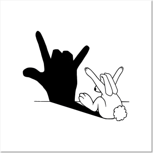 Rabbit Love Hand Shadow Posters and Art